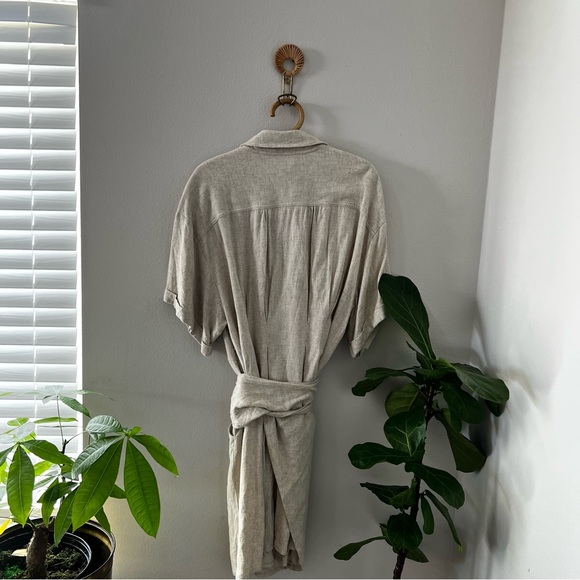 The Lullaby Club Natalie Wrap Dress in Oat - Picture 5 of 9